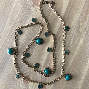 Blue and Gold Tory Burch necklace